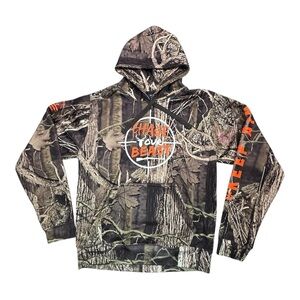 J. America Huzu Camo Hoodie Mens M Chase Your Beast Hunt Fleece Beverage Pouch